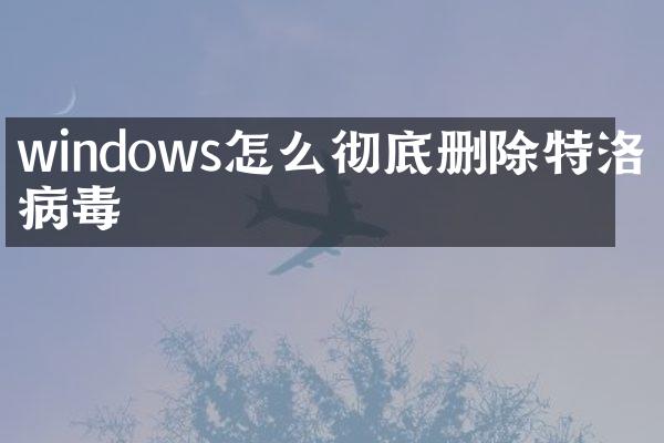 windows怎么彻底删除特洛伊病毒