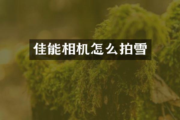 佳能相机怎么拍雪