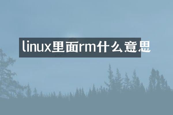 linux里面rm什么意思