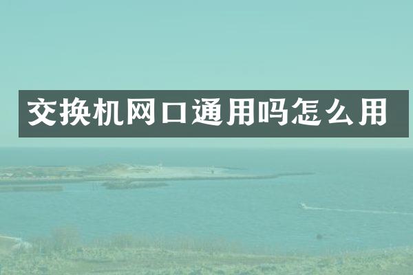 交换机网口通用吗怎么用