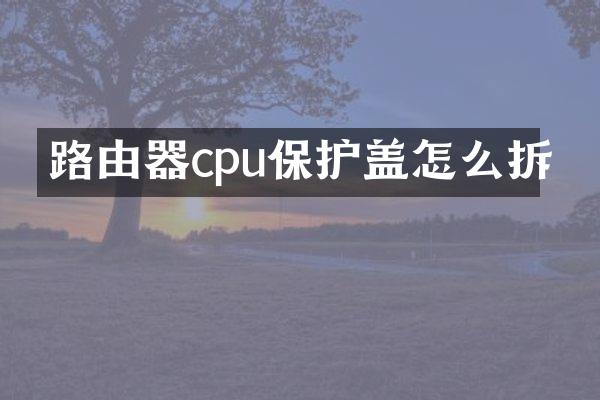 路由器cpu保护盖怎么拆