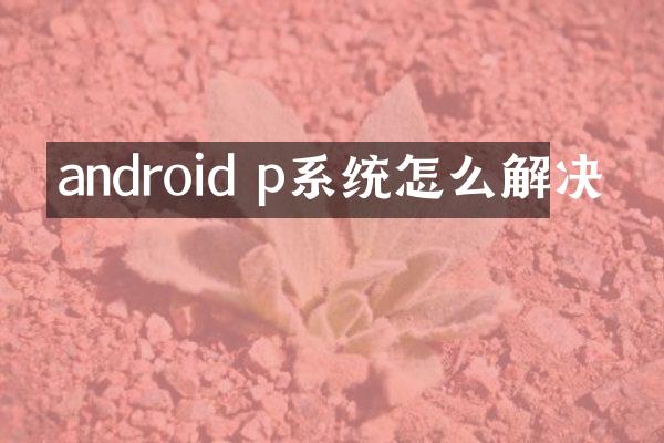 android p系统怎么解决