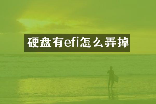 硬盘有efi怎么弄掉
