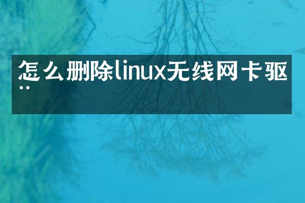 怎么删除linux无线网卡驱动