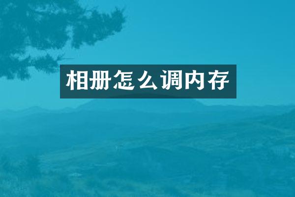 相册怎么调内存