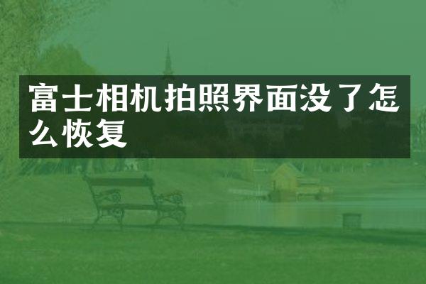 富士相机拍照界面没了怎么恢复