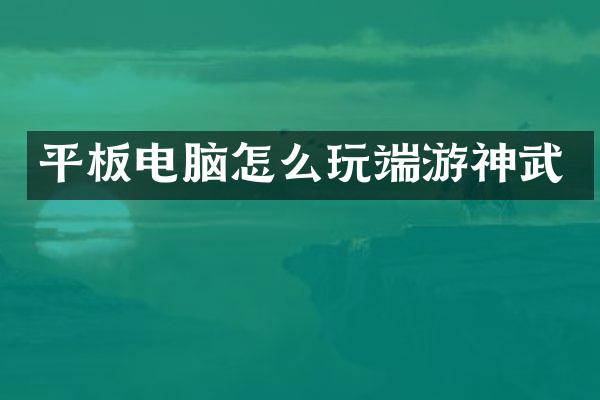 平板电脑怎么玩端游神武