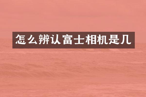 怎么辨认富士相机是几