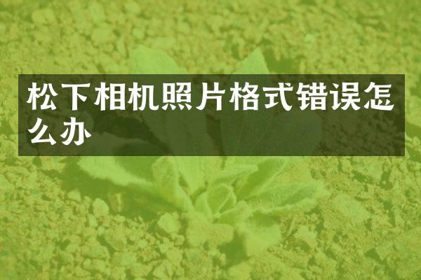 相机照片格式错误怎么办