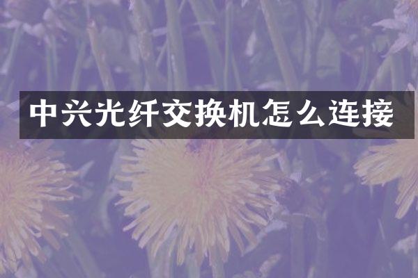 中兴光纤交换机怎么连接