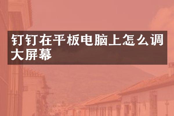 钉钉在平板电脑上怎么调大屏幕