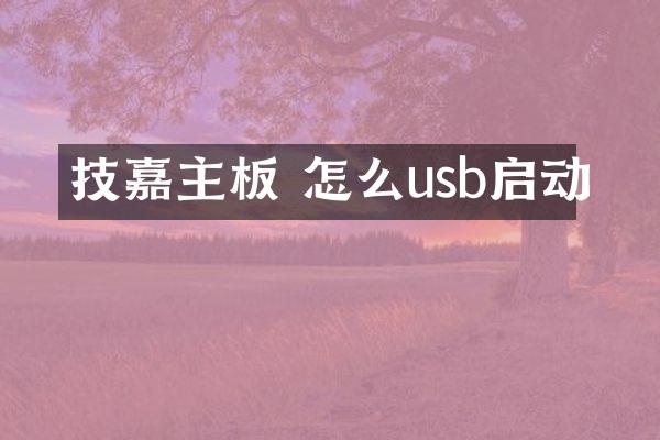 技嘉主板 怎么usb启动