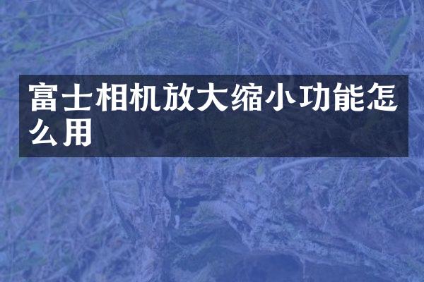 富士相机放大缩小功能怎么用