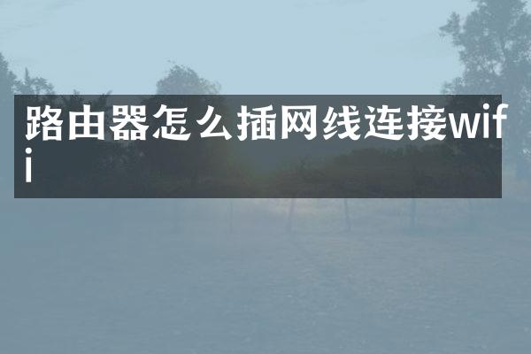 路由器怎么插网线连接wifi
