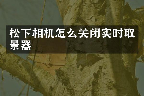 相机怎么关闭实时取景器