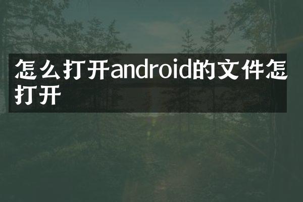 怎么打开android的文件怎么打开