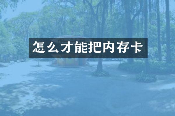 怎么才能把内存卡