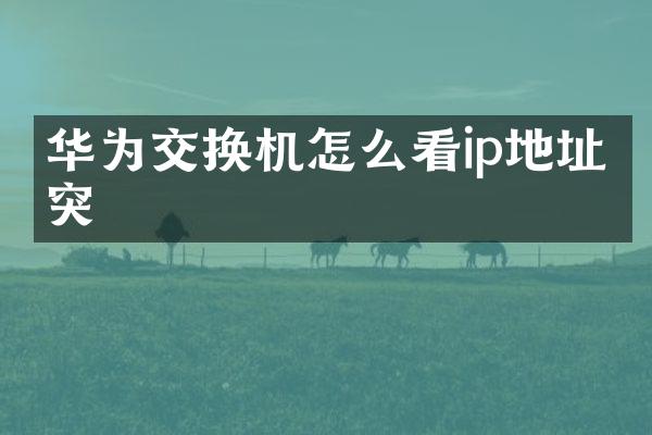 华为交换机怎么看ip地址冲突