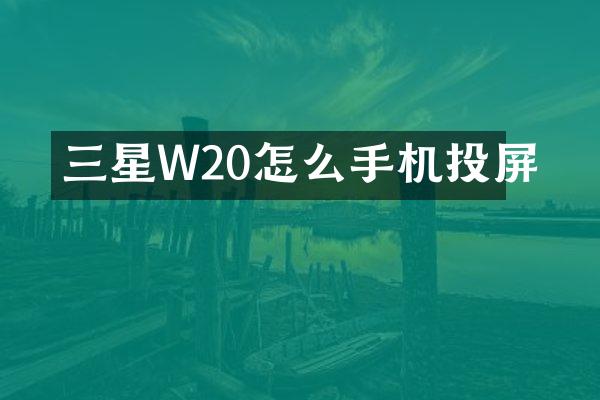 三星W20怎么手机投屏