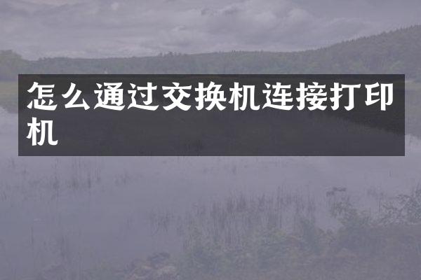 怎么通过交换机连接打印机