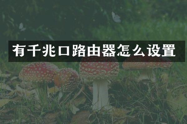 有千兆口路由器怎么设置