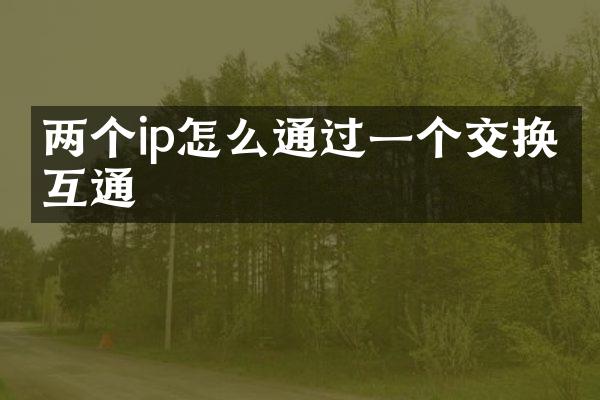 两个ip怎么通过一个交换机互通