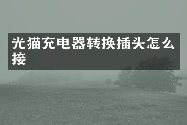 光猫充电器转换插头怎么接