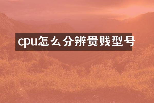 cpu怎么分辨贵贱型号