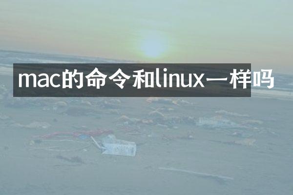 mac的命令和linux一样吗