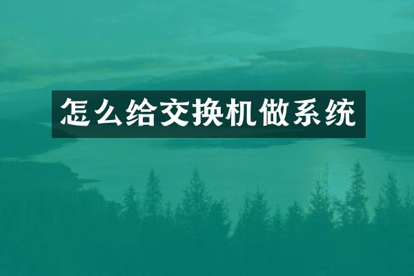 怎么给交换机做系统