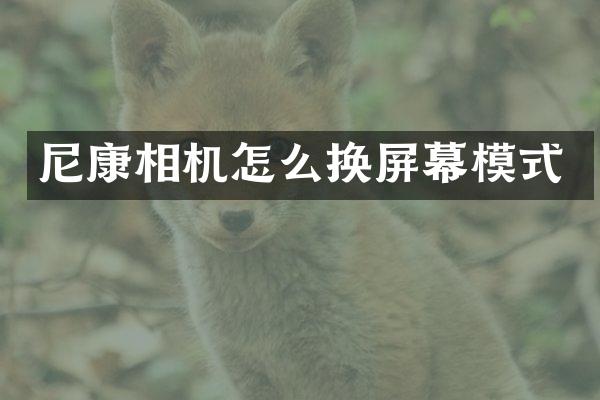 尼康相机怎么换屏幕模式