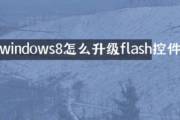 windows8怎么升级flash控件