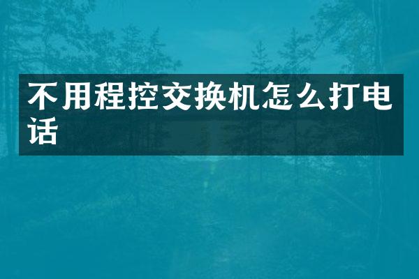 不用程控交换机怎么打电话