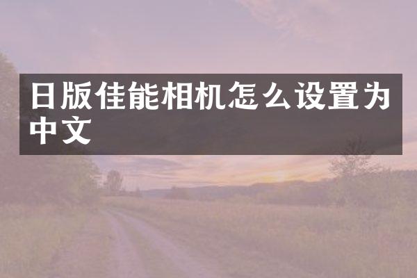 日版佳能相机怎么设置为中文