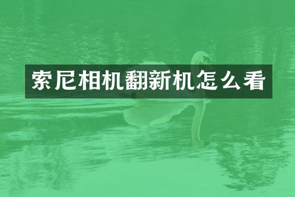 相机翻新机怎么看
