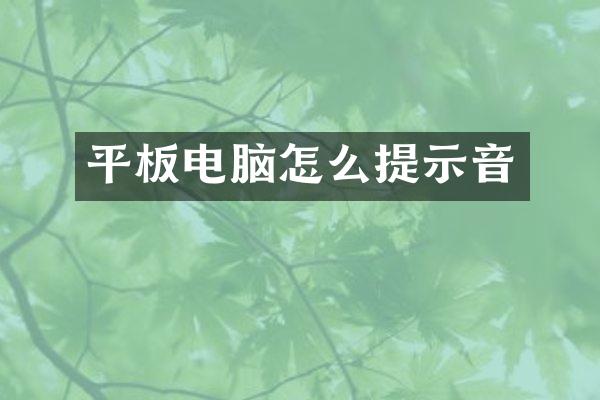 平板电脑怎么提示音