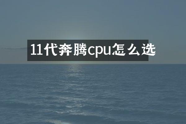11代奔腾cpu怎么选