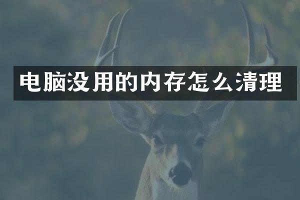 电脑没用的内存怎么清理