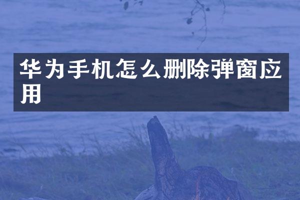华为手机怎么删除弹窗应用