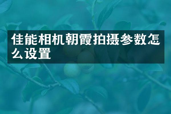 佳能相机朝霞拍摄参数怎么设置