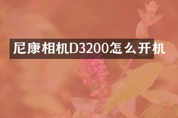 尼康相机D3200怎么开机