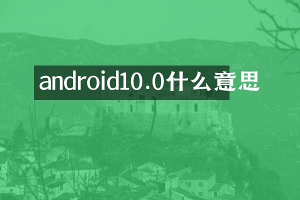 android10.0什么意思