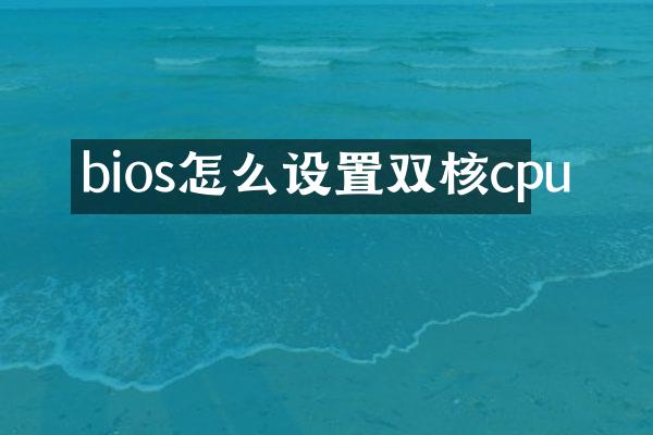 bios怎么设置双核cpu