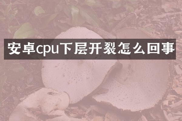 安卓cpu下层开裂怎么回事