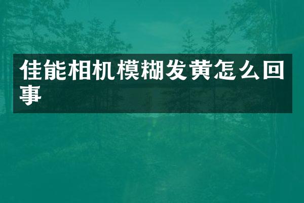 佳能相机模糊发黄怎么回事