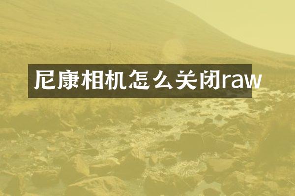 尼康相机怎么关闭raw