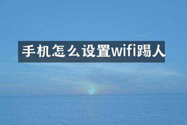 手机怎么设置wifi踢人