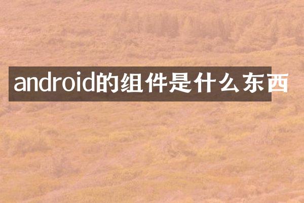 android的组件是什么东西