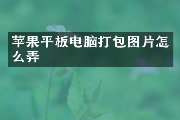 苹果平板电脑打包图片怎么弄