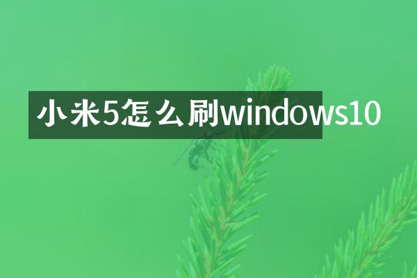 小米5怎么刷windows10